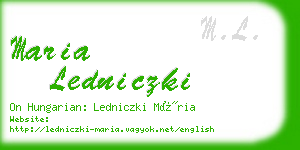 maria ledniczki business card